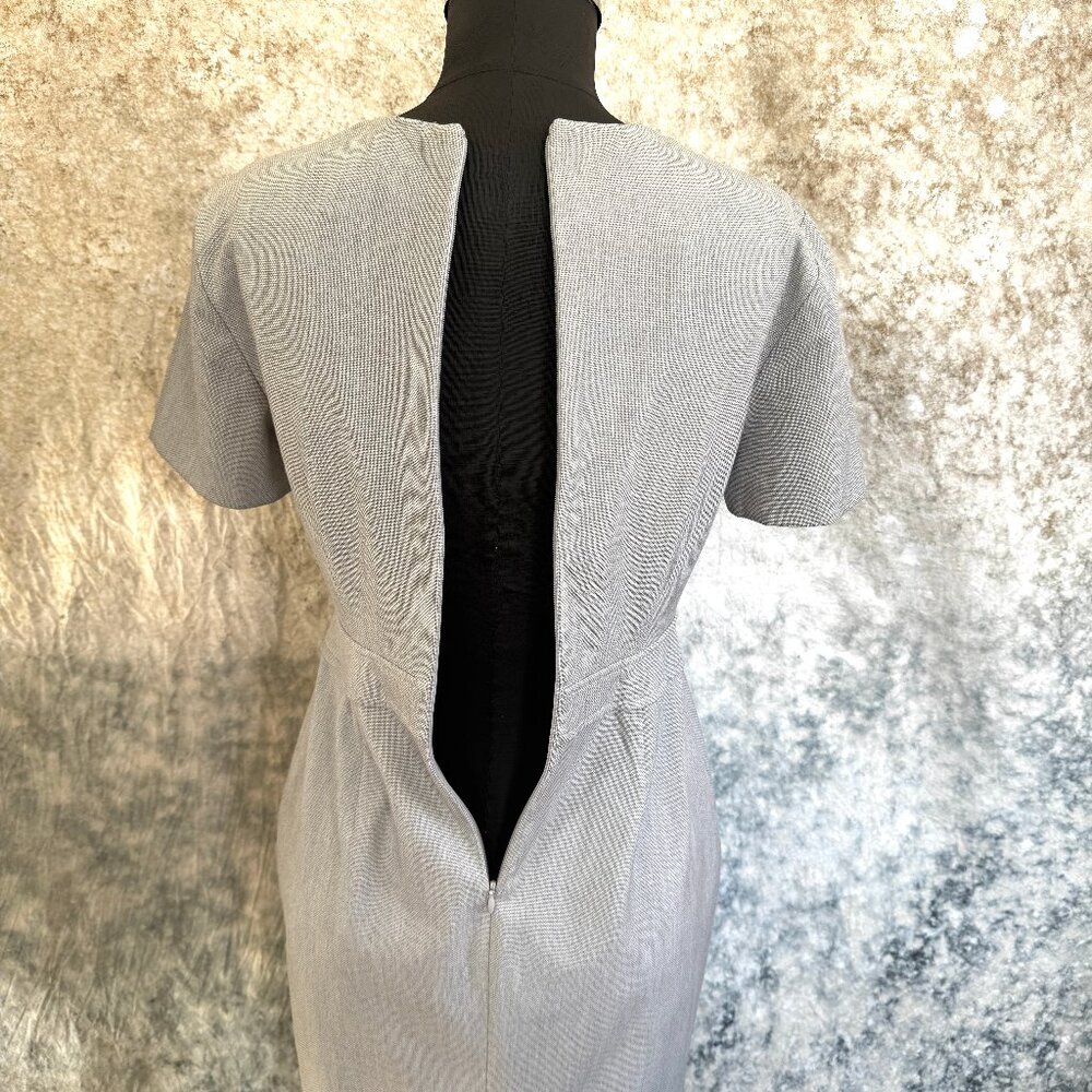Banana Republic Grey Sheath Work Dress - Size 2 - Picture 5 of 7